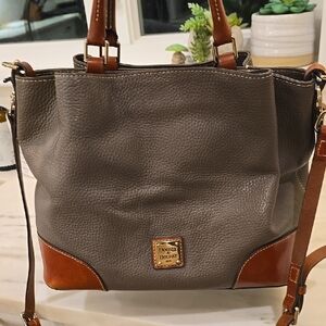 Dooney & Bourke Stone colored Leather Tote Bag with coin purse & wallet